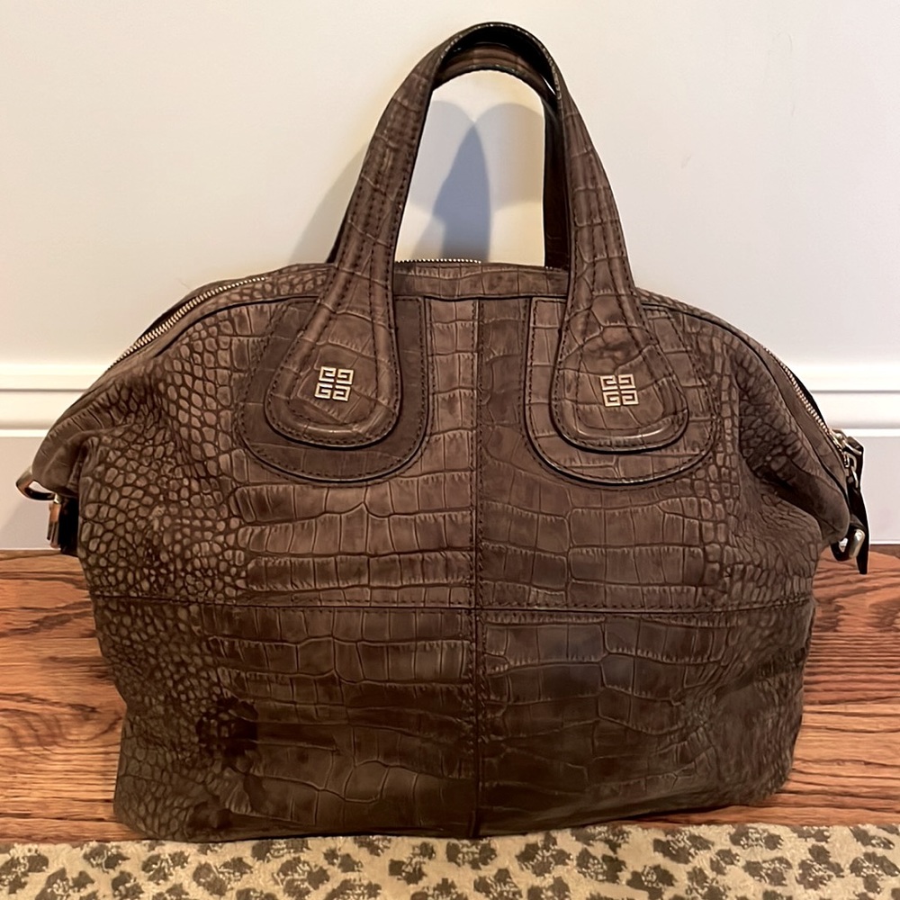 Givenchy Nightingale Embossed Nubuck Leather Bag